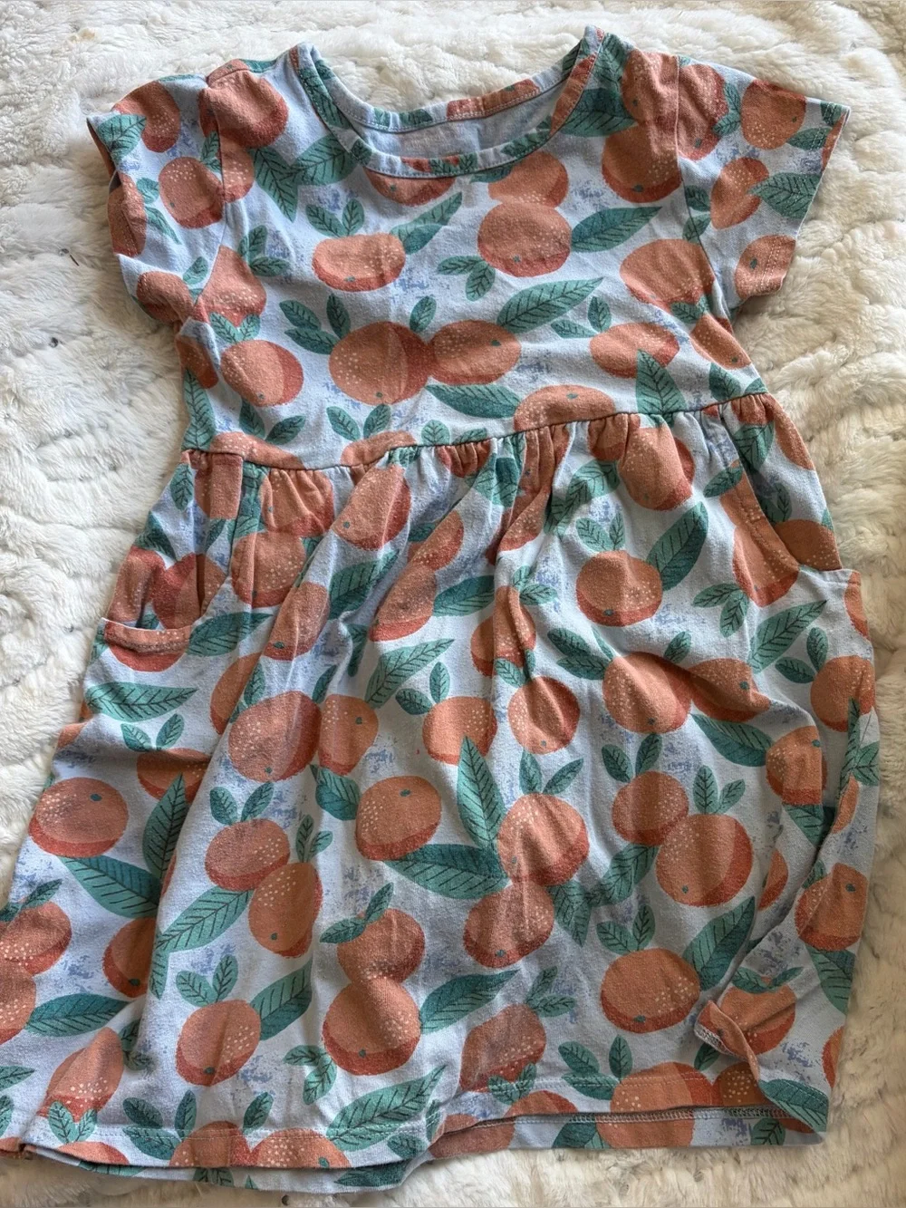 Wonder Nation Girls Orange Print Swing Dress — Size 4T 🍊💙